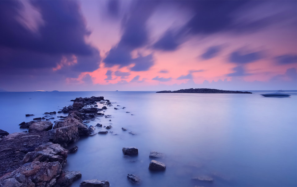 Mar de Escocia al atardecer.