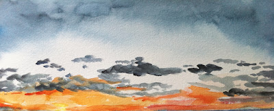 Cielo al atardecer. Dibujo