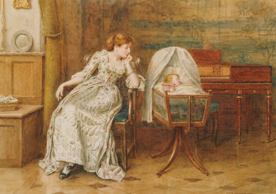 Madre y niño durmiendo